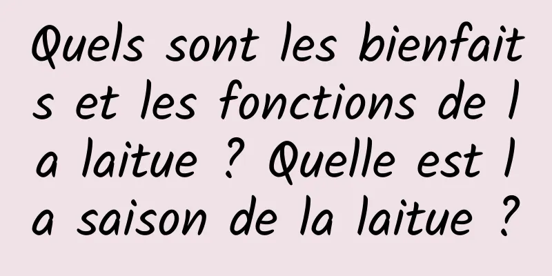 Quels sont les bienfaits et les fonctions de la laitue ? Quelle est la saison de la laitue ?