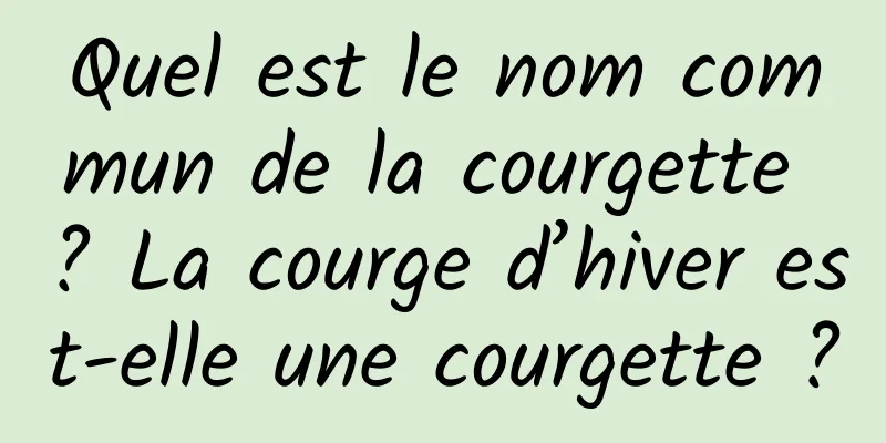 Quel est le nom commun de la courgette ? La courge d’hiver est-elle une courgette ?