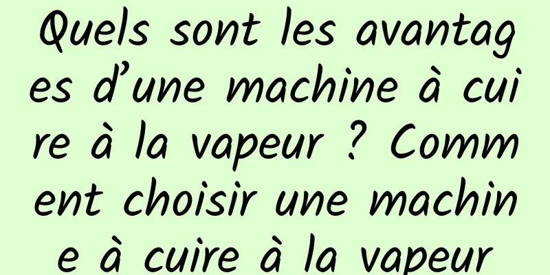 Quels sont les avantages d’une machine à cuire à la vapeur ? Comment choisir une machine à cuire à la vapeur