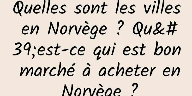 Quelles sont les villes en Norvège ? Qu'est-ce qui est bon marché à acheter en Norvège ?