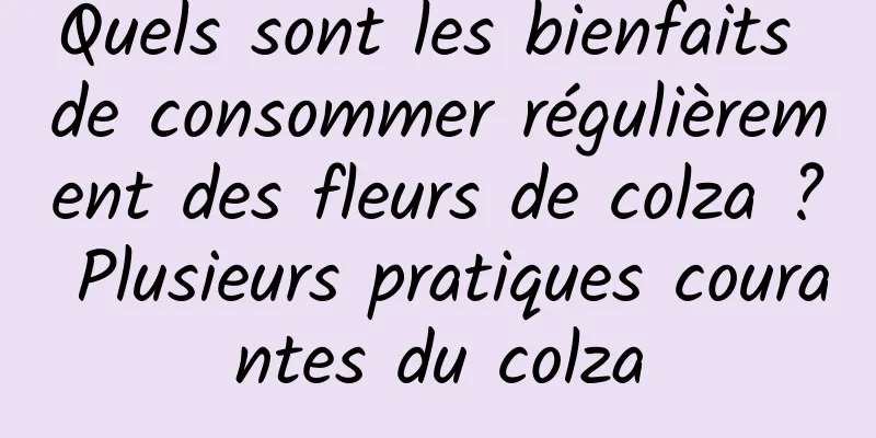 Quels sont les bienfaits de consommer régulièrement des fleurs de colza ? Plusieurs pratiques courantes du colza