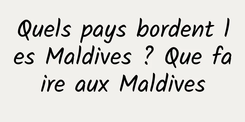Quels pays bordent les Maldives ? Que faire aux Maldives