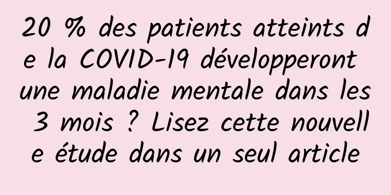 20 % des patients atteints de la COVID-19 développeront une maladie mentale dans les 3 mois ? Lisez cette nouvelle étude dans un seul article