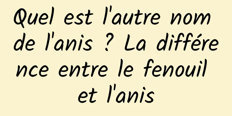 Quel est l'autre nom de l'anis ? La différence entre le fenouil et l'anis
