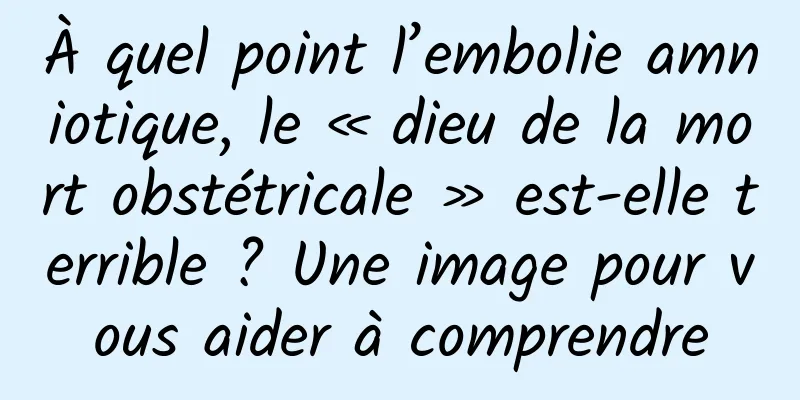 À quel point l’embolie amniotique, le « dieu de la mort obstétricale » est-elle terrible ? Une image pour vous aider à comprendre