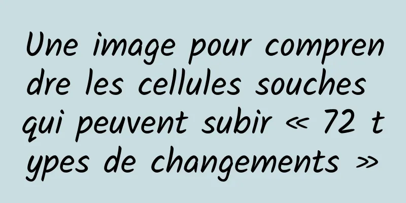 Une image pour comprendre les cellules souches qui peuvent subir « 72 types de changements »