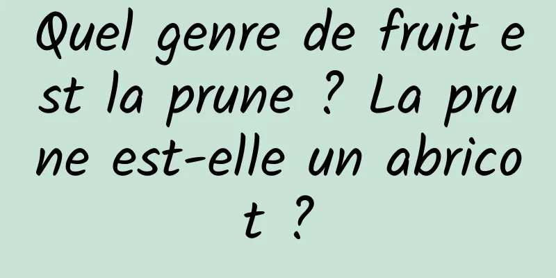 Quel genre de fruit est la prune ? La prune est-elle un abricot ?