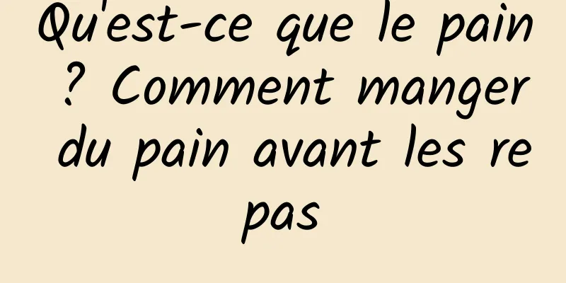 Qu'est-ce que le pain ? Comment manger du pain avant les repas