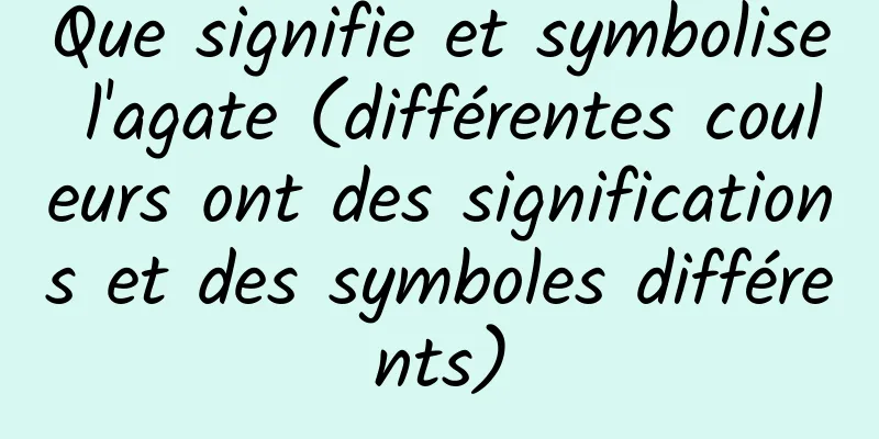 Que signifie et symbolise l'agate (différentes couleurs ont des significations et des symboles différents)