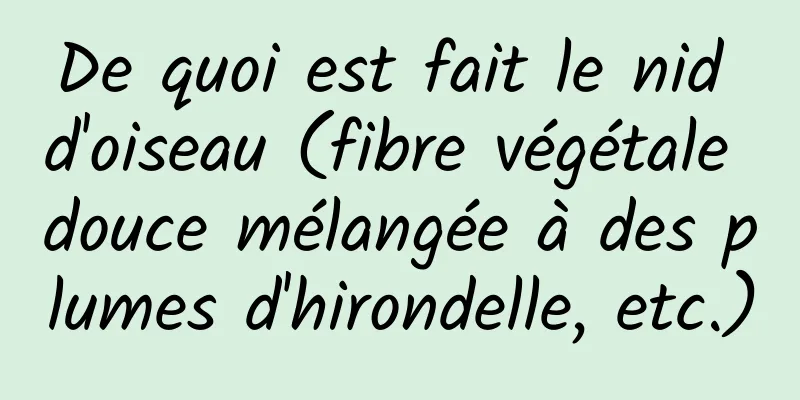 De quoi est fait le nid d'oiseau (fibre végétale douce mélangée à des plumes d'hirondelle, etc.)