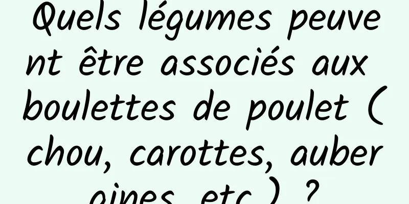Quels légumes peuvent être associés aux boulettes de poulet (chou, carottes, aubergines, etc.) ?