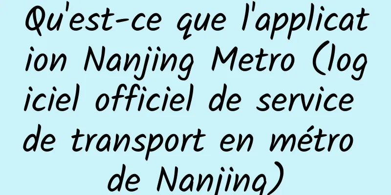 Qu'est-ce que l'application Nanjing Metro (logiciel officiel de service de transport en métro de Nanjing)