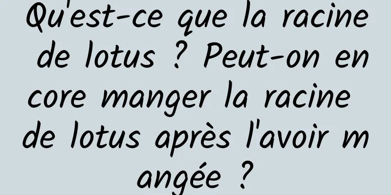 Qu'est-ce que la racine de lotus ? Peut-on encore manger la racine de lotus après l'avoir mangée ?