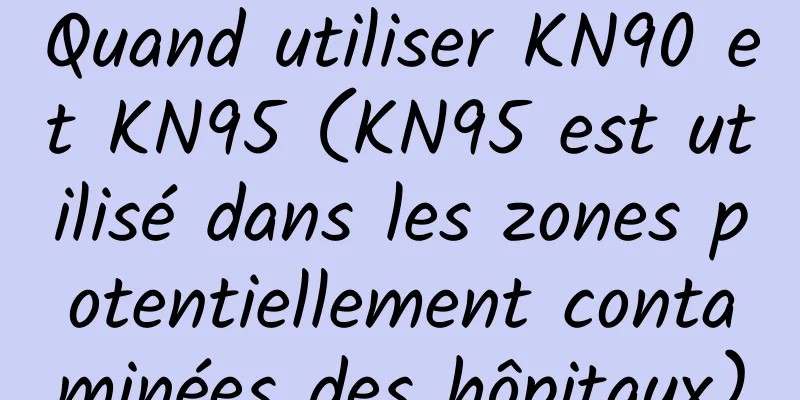 Quand utiliser KN90 et KN95 (KN95 est utilisé dans les zones potentiellement contaminées des hôpitaux)