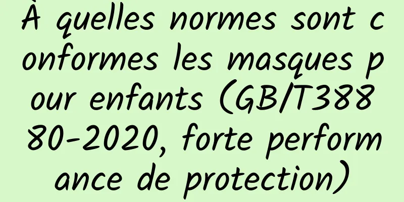 À quelles normes sont conformes les masques pour enfants (GB/T38880-2020, forte performance de protection)
