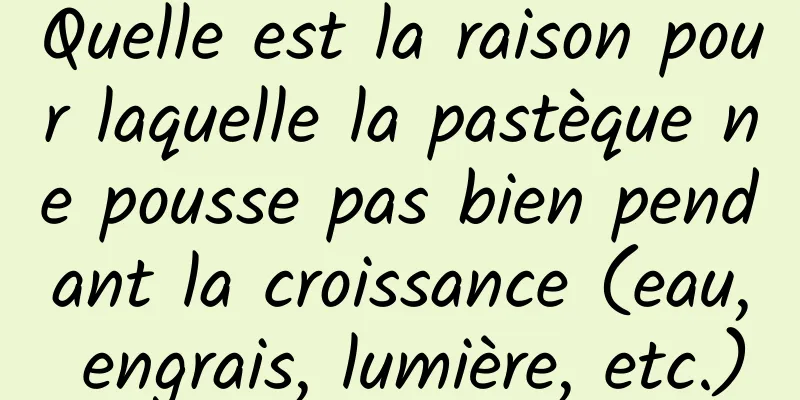 Quelle est la raison pour laquelle la pastèque ne pousse pas bien pendant la croissance (eau, engrais, lumière, etc.)