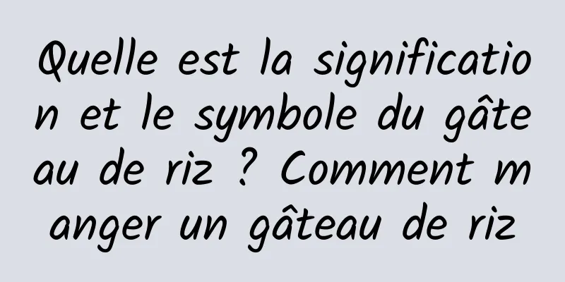 Quelle est la signification et le symbole du gâteau de riz ? Comment manger un gâteau de riz