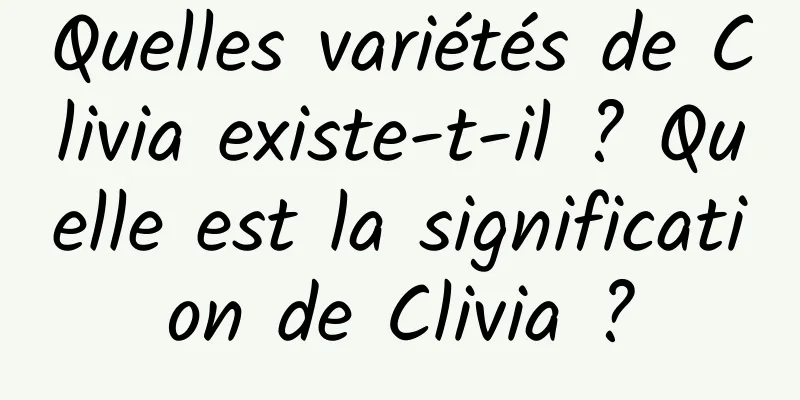 Quelles variétés de Clivia existe-t-il ? Quelle est la signification de Clivia ?