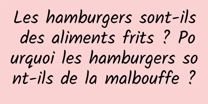 Les hamburgers sont-ils des aliments frits ? Pourquoi les hamburgers sont-ils de la malbouffe ?
