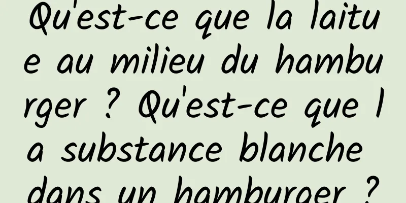 Qu'est-ce que la laitue au milieu du hamburger ? Qu'est-ce que la substance blanche dans un hamburger ?