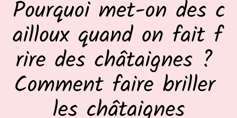 Pourquoi met-on des cailloux quand on fait frire des châtaignes ? Comment faire briller les châtaignes
