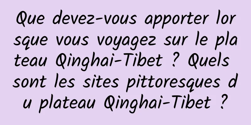 Que devez-vous apporter lorsque vous voyagez sur le plateau Qinghai-Tibet ? Quels sont les sites pittoresques du plateau Qinghai-Tibet ?