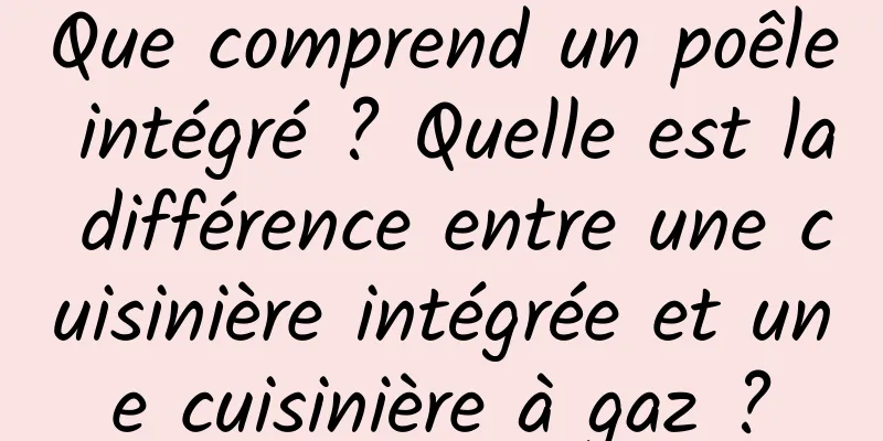 Que comprend un poêle intégré ? Quelle est la différence entre une cuisinière intégrée et une cuisinière à gaz ?