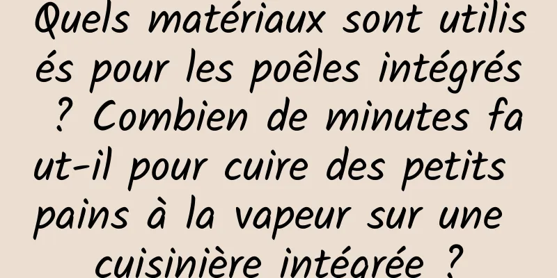 Quels matériaux sont utilisés pour les poêles intégrés ? Combien de minutes faut-il pour cuire des petits pains à la vapeur sur une cuisinière intégrée ?