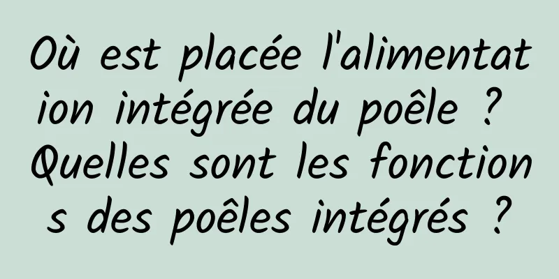 Où est placée l'alimentation intégrée du poêle ? Quelles sont les fonctions des poêles intégrés ?