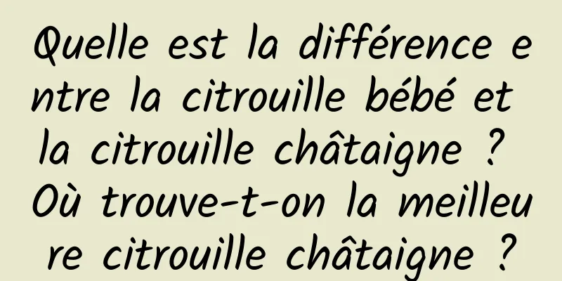 Quelle est la différence entre la citrouille bébé et la citrouille châtaigne ? Où trouve-t-on la meilleure citrouille châtaigne ?
