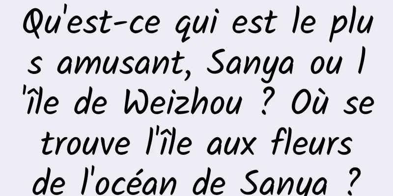 Qu'est-ce qui est le plus amusant, Sanya ou l'île de Weizhou ? Où se trouve l'île aux fleurs de l'océan de Sanya ?