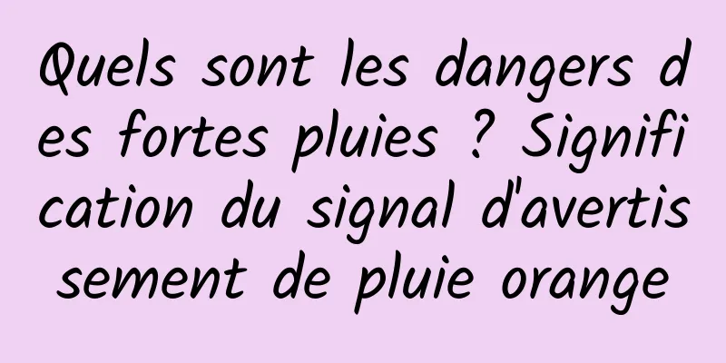 Quels sont les dangers des fortes pluies ? Signification du signal d'avertissement de pluie orange