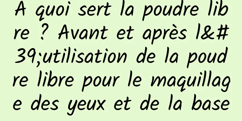 À quoi sert la poudre libre ? Avant et après l'utilisation de la poudre libre pour le maquillage des yeux et de la base