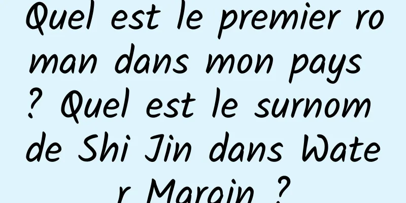 Quel est le premier roman dans mon pays ? Quel est le surnom de Shi Jin dans Water Margin ?