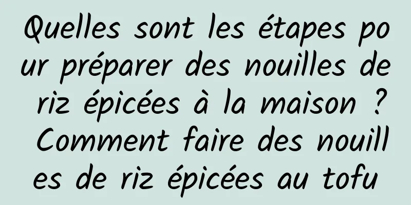 Quelles sont les étapes pour préparer des nouilles de riz épicées à la maison ? Comment faire des nouilles de riz épicées au tofu