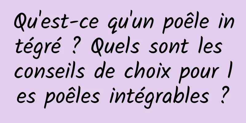Qu'est-ce qu'un poêle intégré ? Quels sont les conseils de choix pour les poêles intégrables ?
