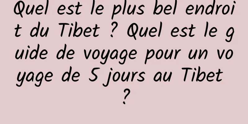 Quel est le plus bel endroit du Tibet ? Quel est le guide de voyage pour un voyage de 5 jours au Tibet ?