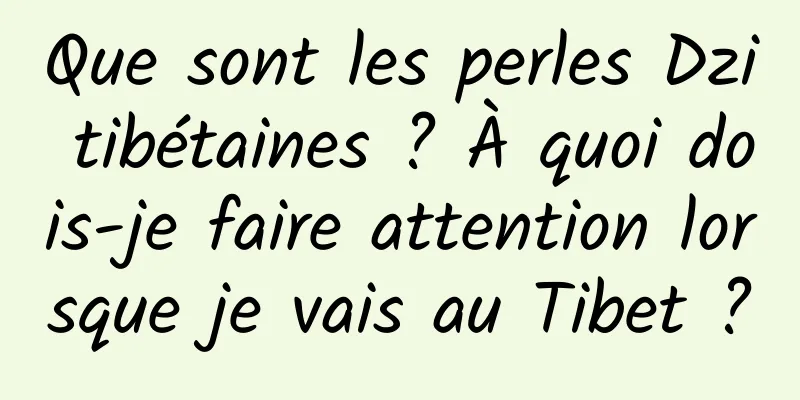 Que sont les perles Dzi tibétaines ? À quoi dois-je faire attention lorsque je vais au Tibet ?