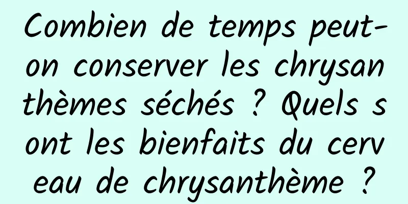 Combien de temps peut-on conserver les chrysanthèmes séchés ? Quels sont les bienfaits du cerveau de chrysanthème ?