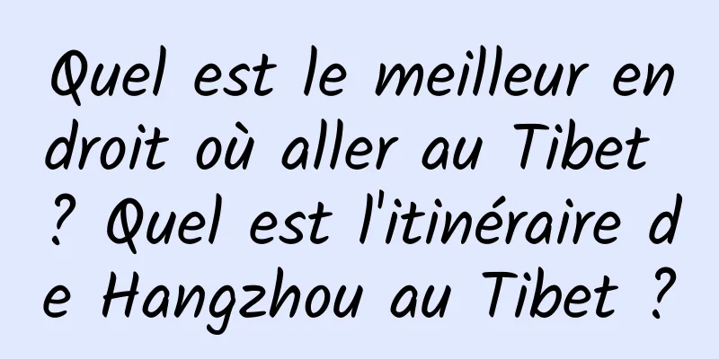 Quel est le meilleur endroit où aller au Tibet ? Quel est l'itinéraire de Hangzhou au Tibet ?