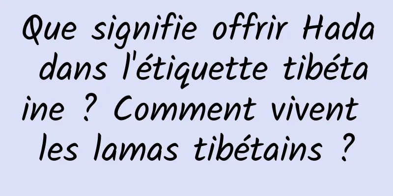Que signifie offrir Hada dans l'étiquette tibétaine ? Comment vivent les lamas tibétains ?