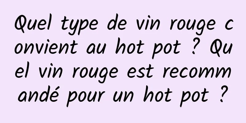 Quel type de vin rouge convient au hot pot ? Quel vin rouge est recommandé pour un hot pot ?
