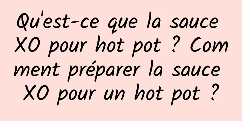 Qu'est-ce que la sauce XO pour hot pot ? Comment préparer la sauce XO pour un hot pot ?