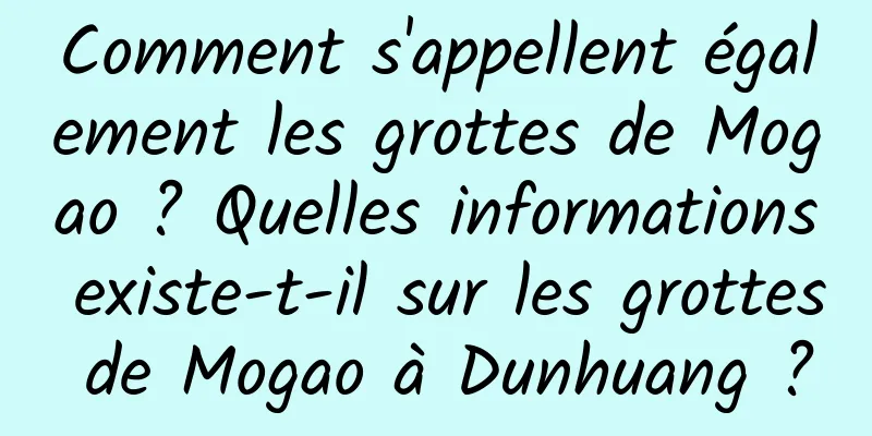 Comment s'appellent également les grottes de Mogao ? Quelles informations existe-t-il sur les grottes de Mogao à Dunhuang ?