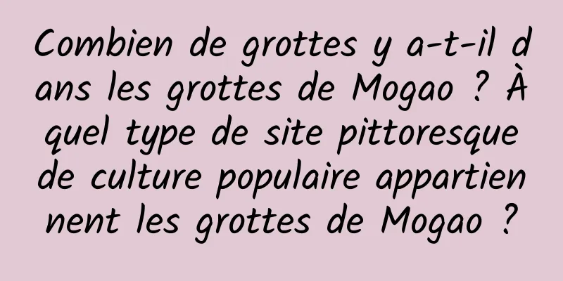 Combien de grottes y a-t-il dans les grottes de Mogao ? À quel type de site pittoresque de culture populaire appartiennent les grottes de Mogao ?