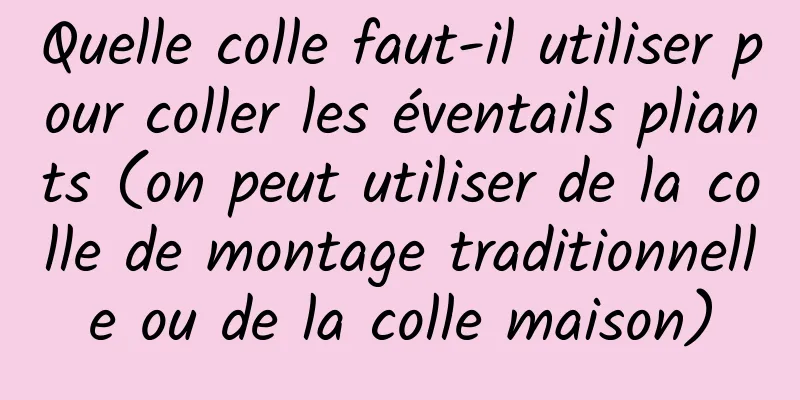 Quelle colle faut-il utiliser pour coller les éventails pliants (on peut utiliser de la colle de montage traditionnelle ou de la colle maison)