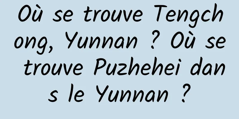 Où se trouve Tengchong, Yunnan ? Où se trouve Puzhehei dans le Yunnan ?