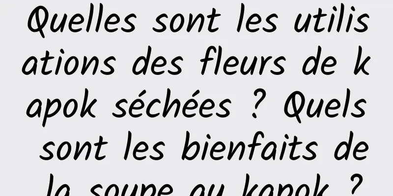 Quelles sont les utilisations des fleurs de kapok séchées ? Quels sont les bienfaits de la soupe au kapok ?