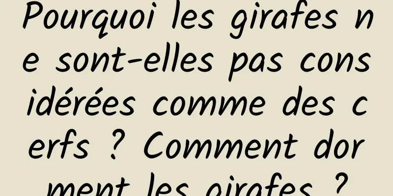 Pourquoi les girafes ne sont-elles pas considérées comme des cerfs ? Comment dorment les girafes ?