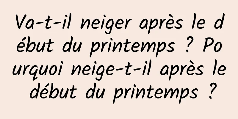 Va-t-il neiger après le début du printemps ? Pourquoi neige-t-il après le début du printemps ?